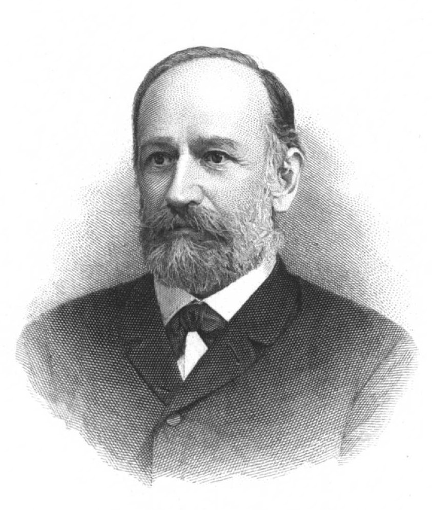 Engraved portrait of Josef Stefan, a bearded man in a dark jacket and bow tie