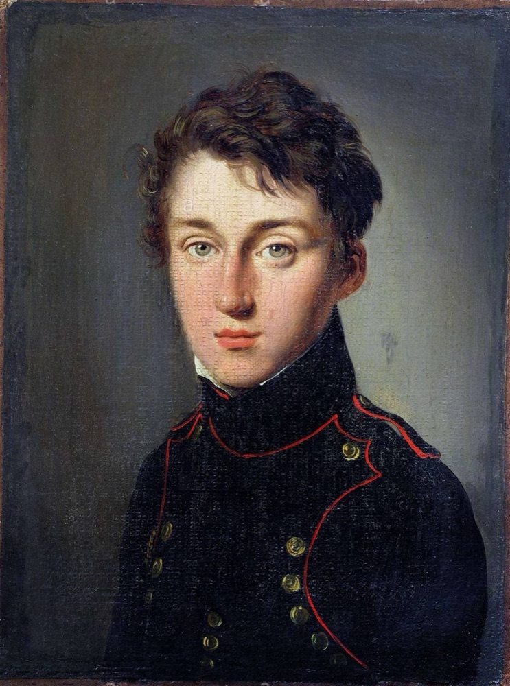 Painted portrait of Sadi Carnot as a young man in the dark uniform of the École polytechnique