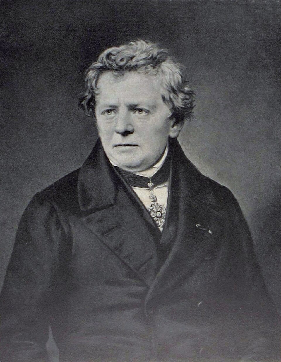 Portrait of Georg Ohm, an older man with white hair in a dark coat