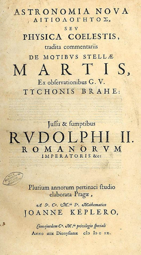 Printed Latin title page of Astronomia Nova