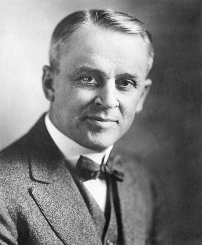 Portrait of Robert Millikan in a suit and bow tie